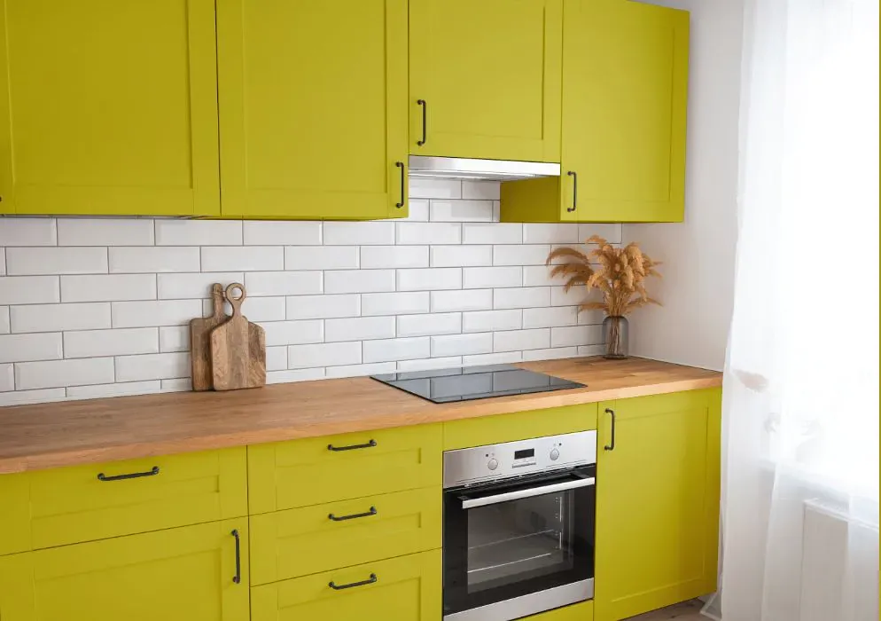 Sherwin Williams Humorous Green kitchen cabinets