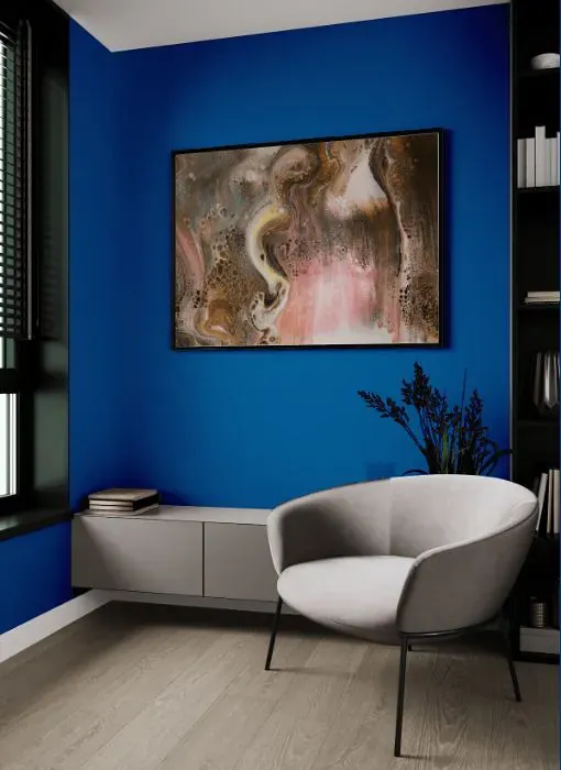 Sherwin Williams Hyper Blue living room