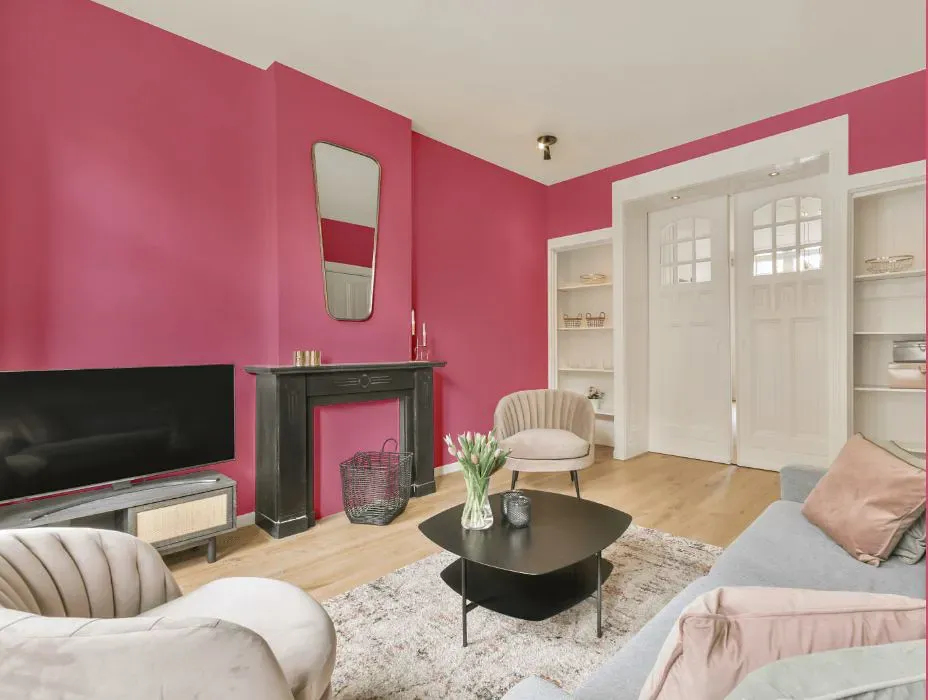 Sherwin Williams Impatient Pink victorian house interior
