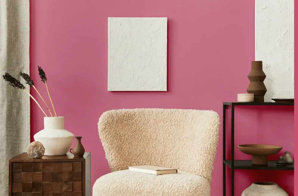 Sherwin Williams Impatient Pink living room interior