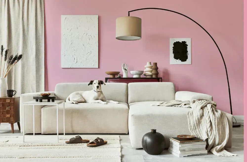 Sherwin Williams In the Pink cozy living room