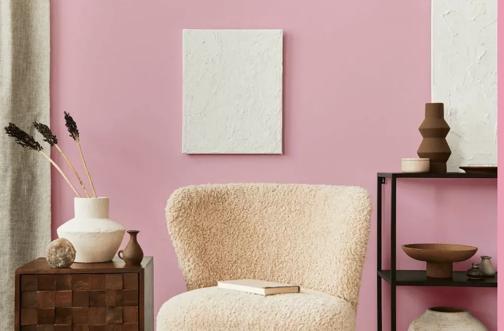 Sherwin Williams In the Pink living room interior