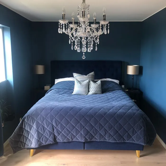 Jotun Industrial Blue bedroom interior