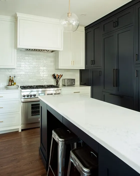 Sherwin Williams Inkwell kitchen cabinets paint