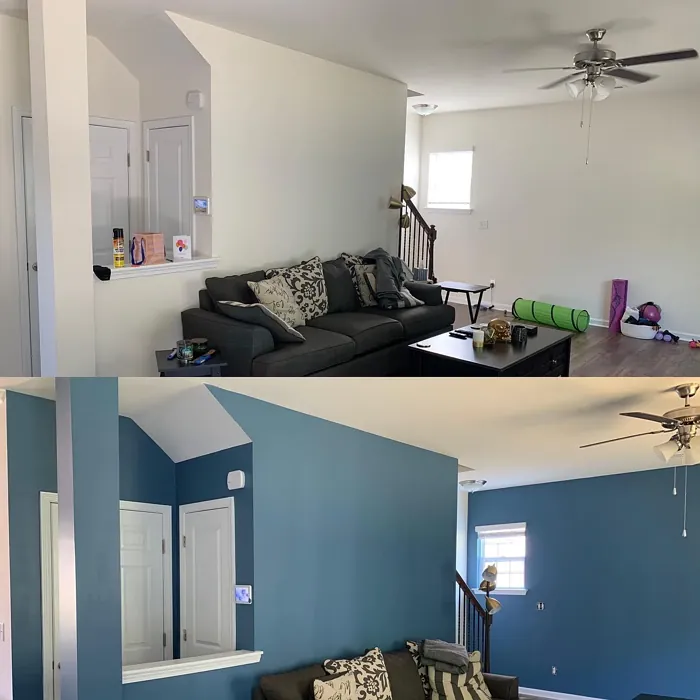 SW Inky Blue living room color review