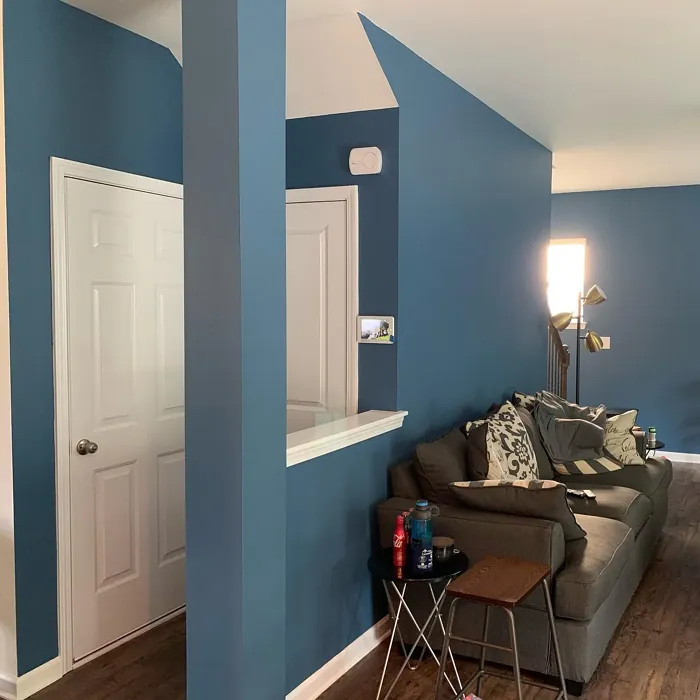 Sherwin Williams Inky Blue living room photo