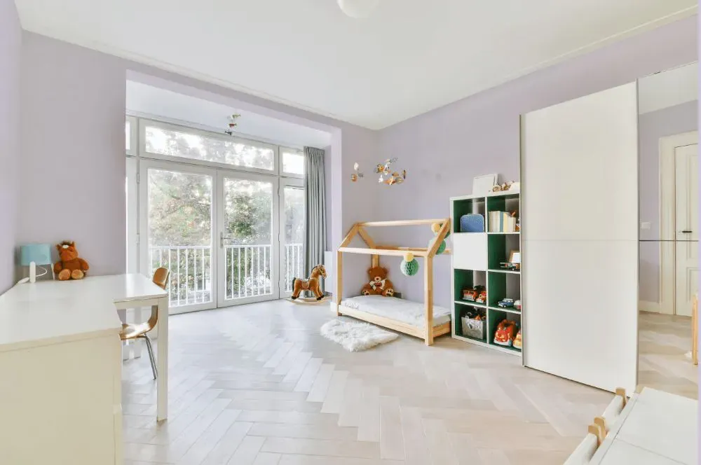 Sherwin Williams Inspired Lilac kidsroom interior, children's room