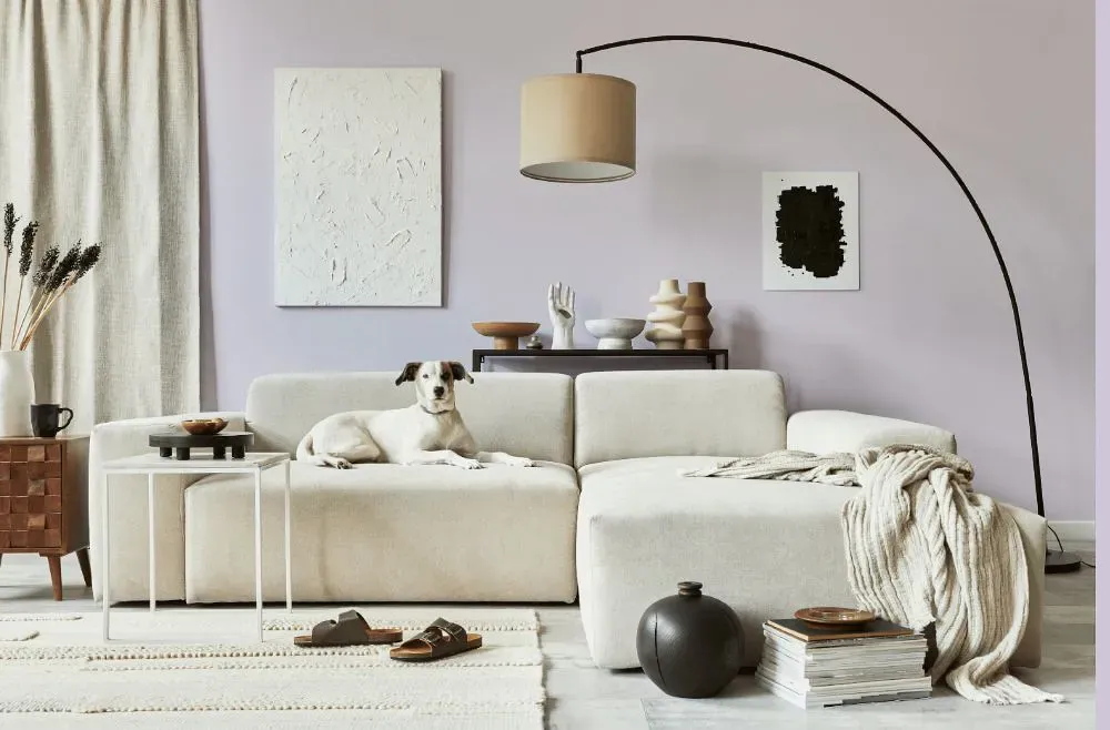 Sherwin Williams Inspired Lilac cozy living room