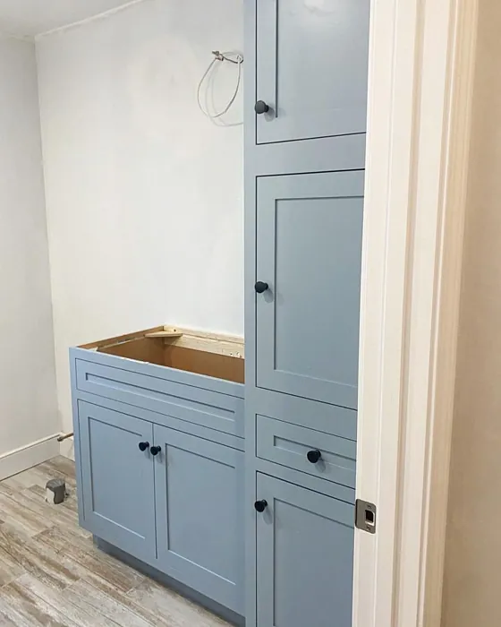 Interesting Aqua Painted Cabinets