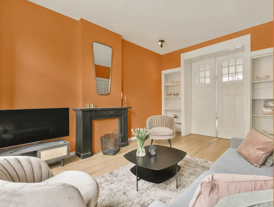 Sherwin Williams Inventive Orange victorian house interior