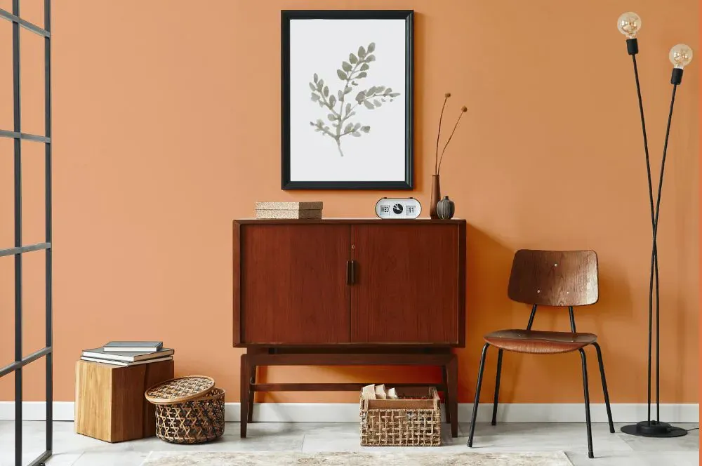 Sherwin Williams Inventive Orange japandi interior