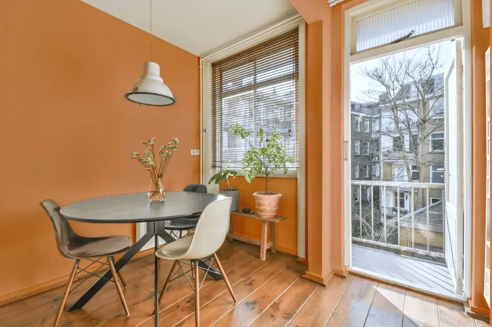 Sherwin Williams Inventive Orange living room