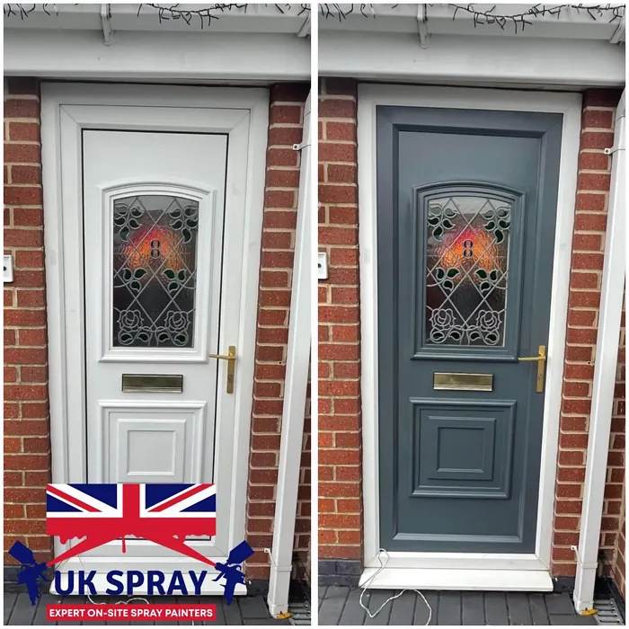 RAL 7011 front door makeover