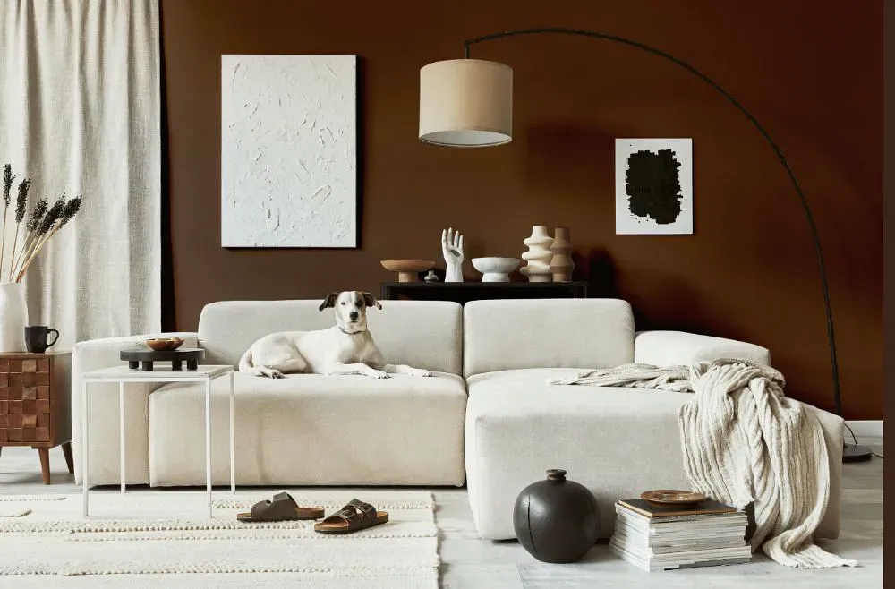 Sherwin Williams Java cozy living room