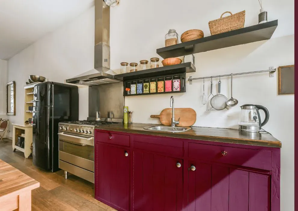Sherwin Williams Juneberry kitchen cabinets