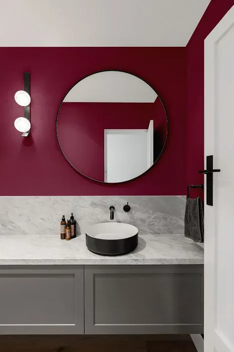 Sherwin Williams Juneberry minimalist bathroom