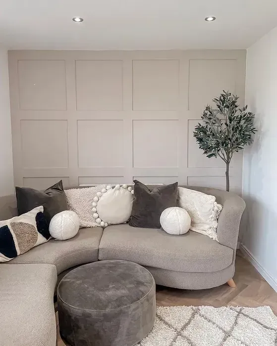 Beige accent wall Dulux Walnut with paneling