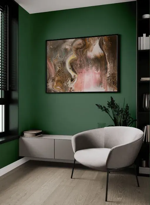 Sherwin Williams Kale Green living room