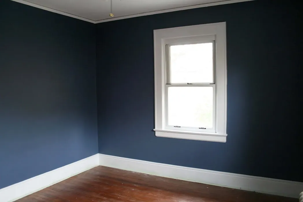 Interior with paint color Benjamin Moore Kensington Blue 840
