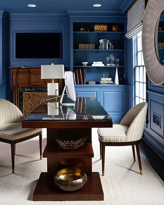 Benjamin Moore Kensington Blue CC-780 living room