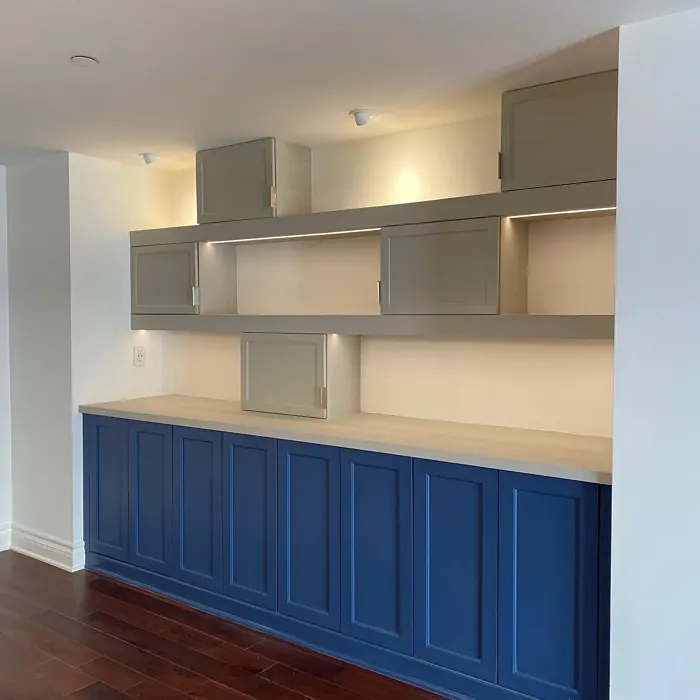 Benjamin Moore Kensington Blue CC-780 kitchen cabinets