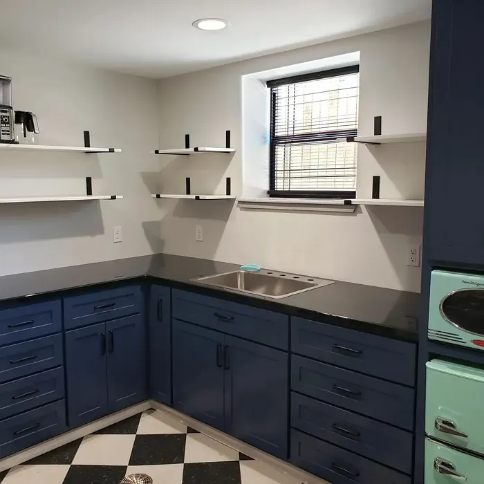 Benjamin Moore Kensington Blue CC-780 kitchen cabinets