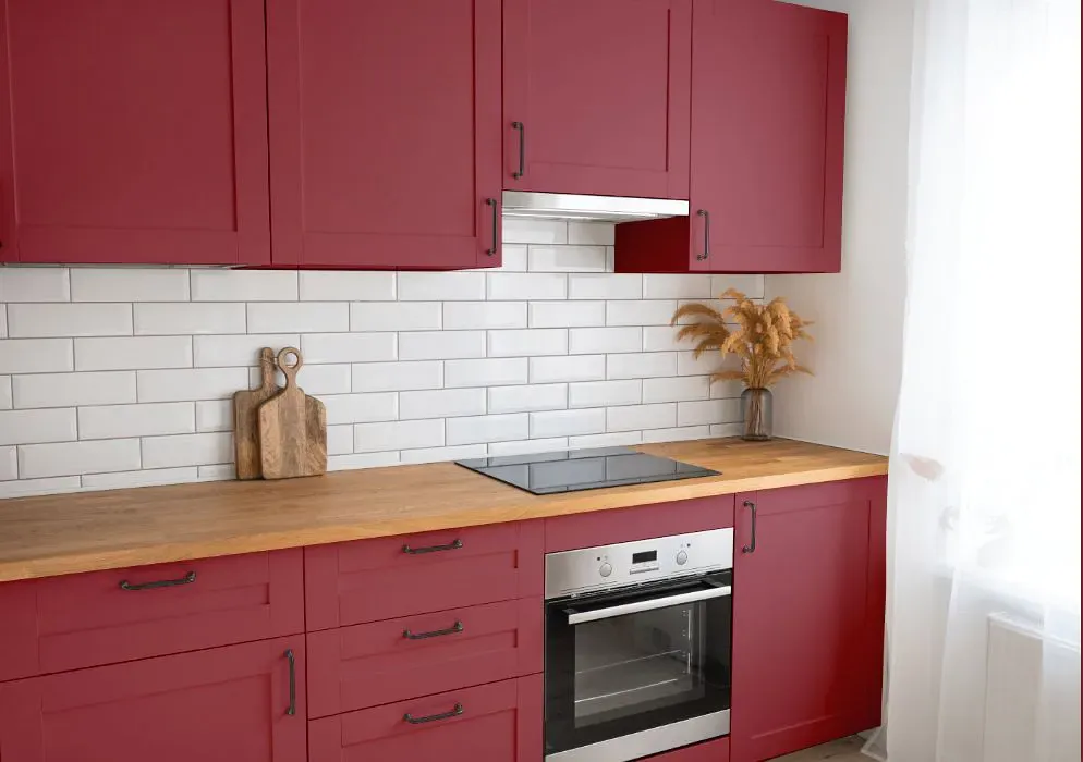 Sherwin Williams Kirsch Red kitchen cabinets