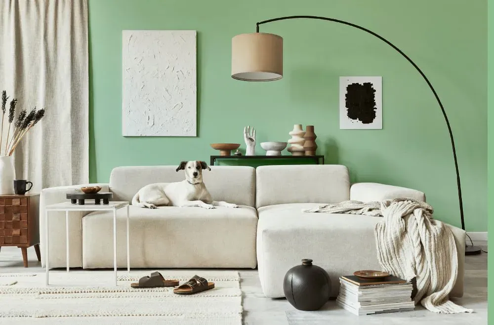 Sherwin Williams Kiwi cozy living room