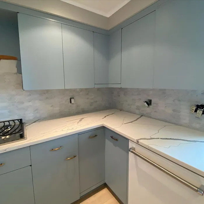 Sherwin Williams Languid Blue Kitchen Cabinets