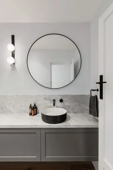 Sherwin Williams Lavendar Wisp minimalist bathroom