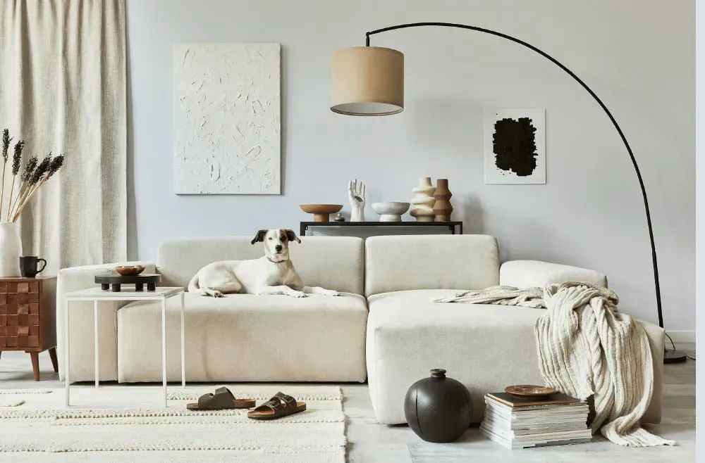 Sherwin Williams Lavendar Wisp cozy living room