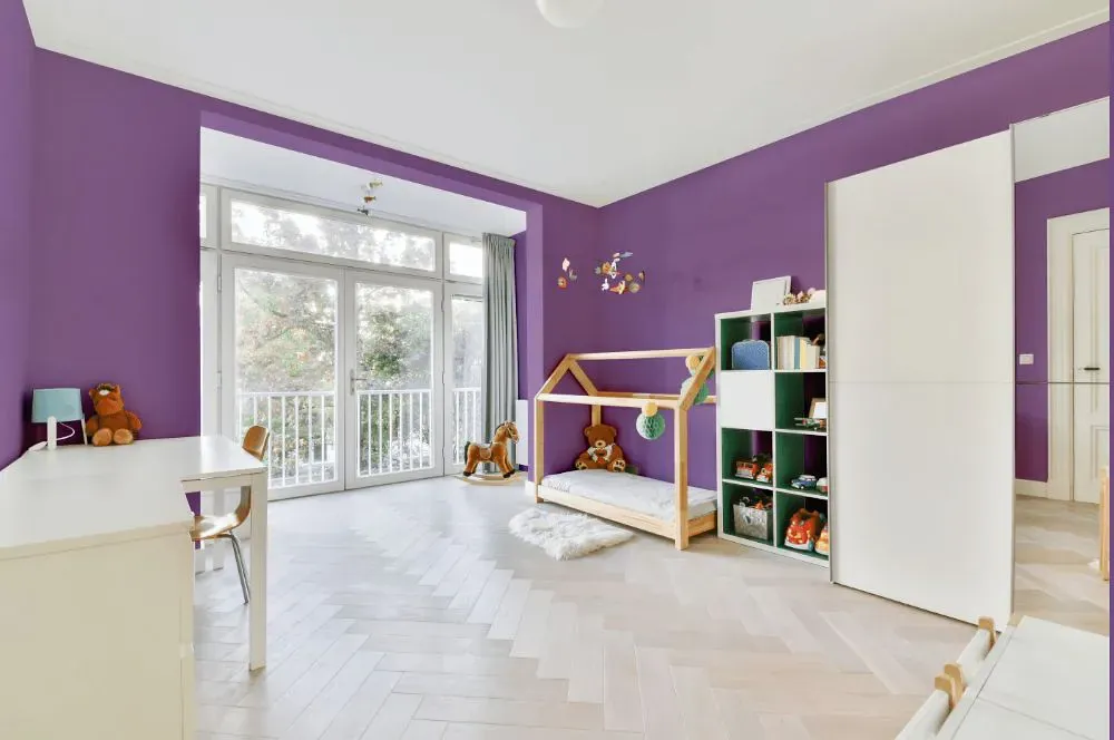 Sherwin Williams Lavish Lavender kidsroom interior, children's room
