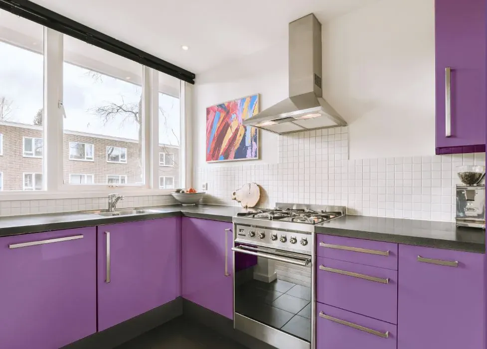 Sherwin Williams Lavish Lavender kitchen cabinets