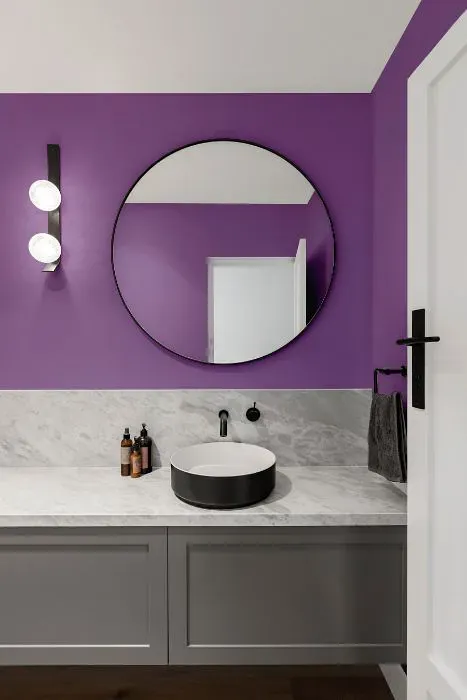 Sherwin Williams Lavish Lavender minimalist bathroom