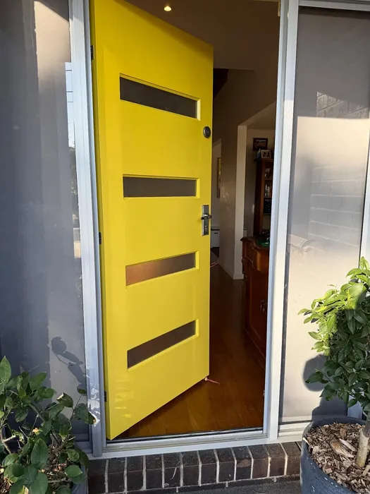 Dulux Lemon Punch front door color review