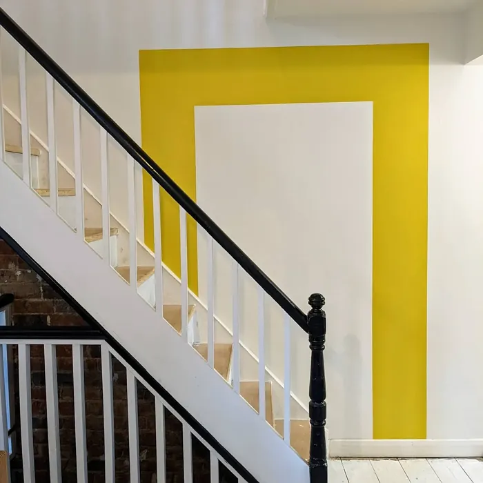 Dulux Lemon Punch stairs color-block