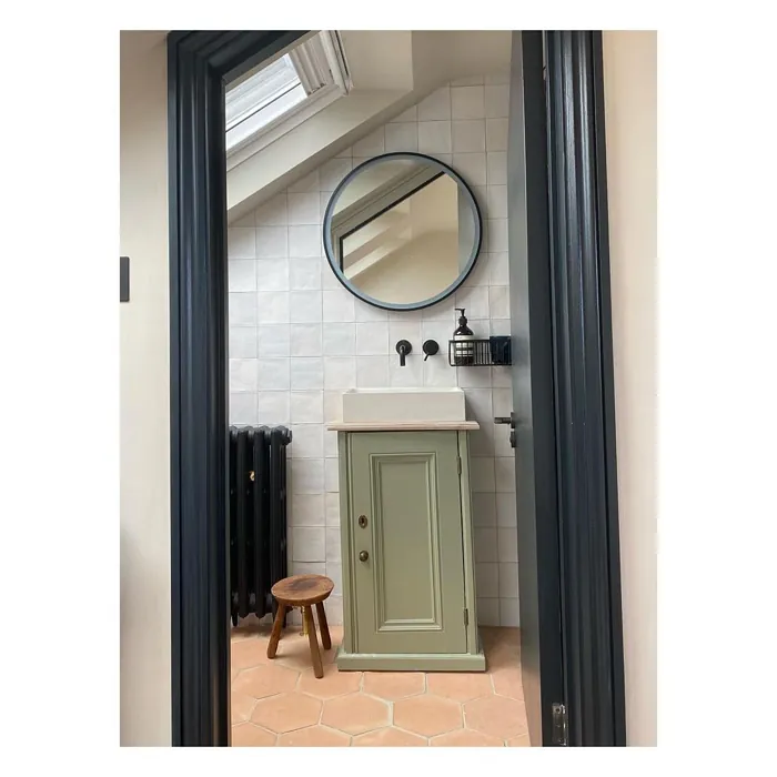 Farrow and Ball Lichen 19 bathroom vanity