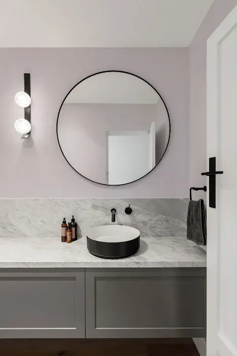Sherwin Williams Lite Lavender minimalist bathroom