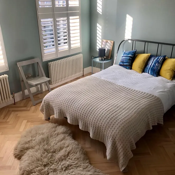 Little Greene Celestial Blue bedroom interior