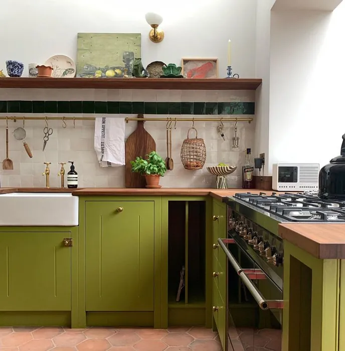 Little Greene Citrine 71 kitchen cabinets