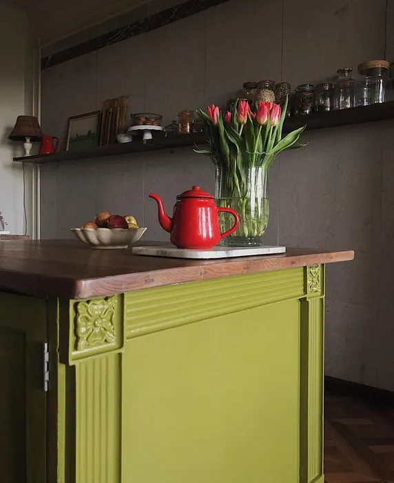 Little Greene Citrine 71 kitchen cabinets