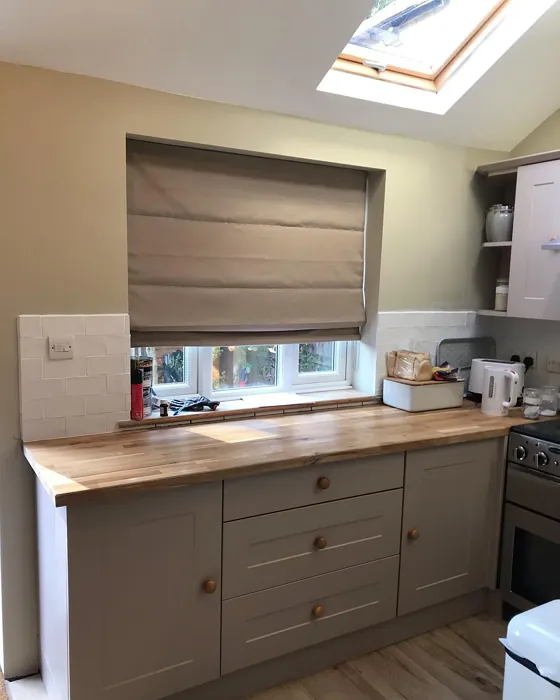 Little Greene Roman Plaster kitchen cabinets paint