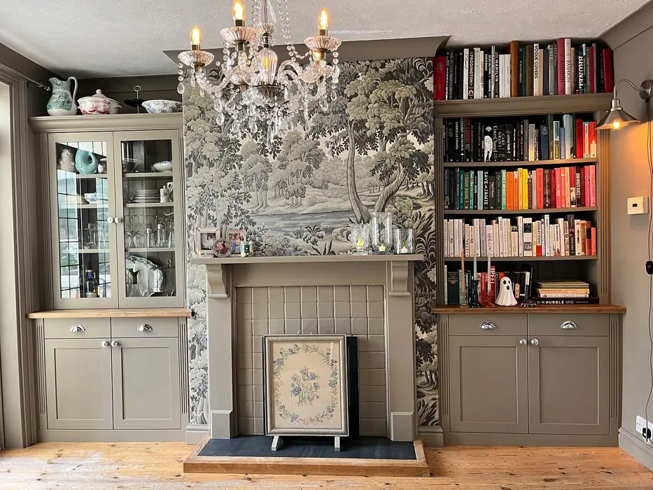 Little Greene Silt living room fireplace 