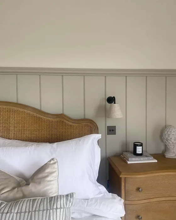 Little Greene Slaked Lime - Dark bedroom panelling color