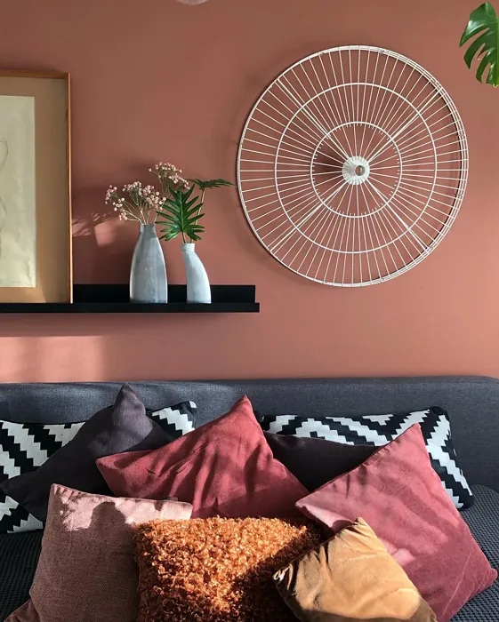 Jotun Lively Red boho bedroom 