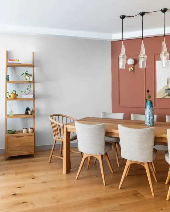 Jotun Lively Red dining room accent wall