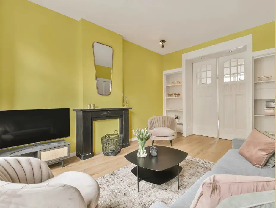 Sherwin Williams Lively Yellow victorian house interior