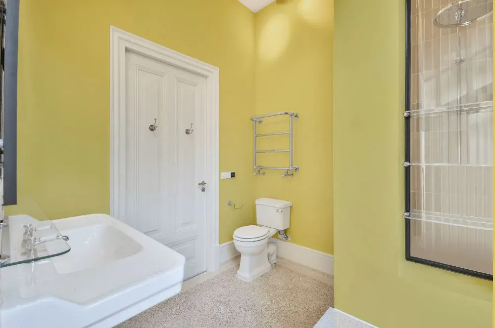 Sherwin Williams Lively Yellow bathroom