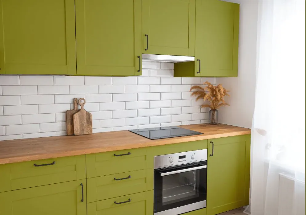 Sherwin Williams Luau Green kitchen cabinets
