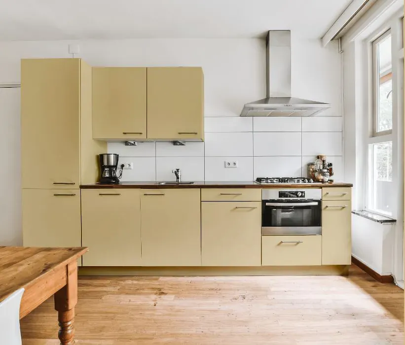 Sherwin Williams Lucent Yellow kitchen cabinets